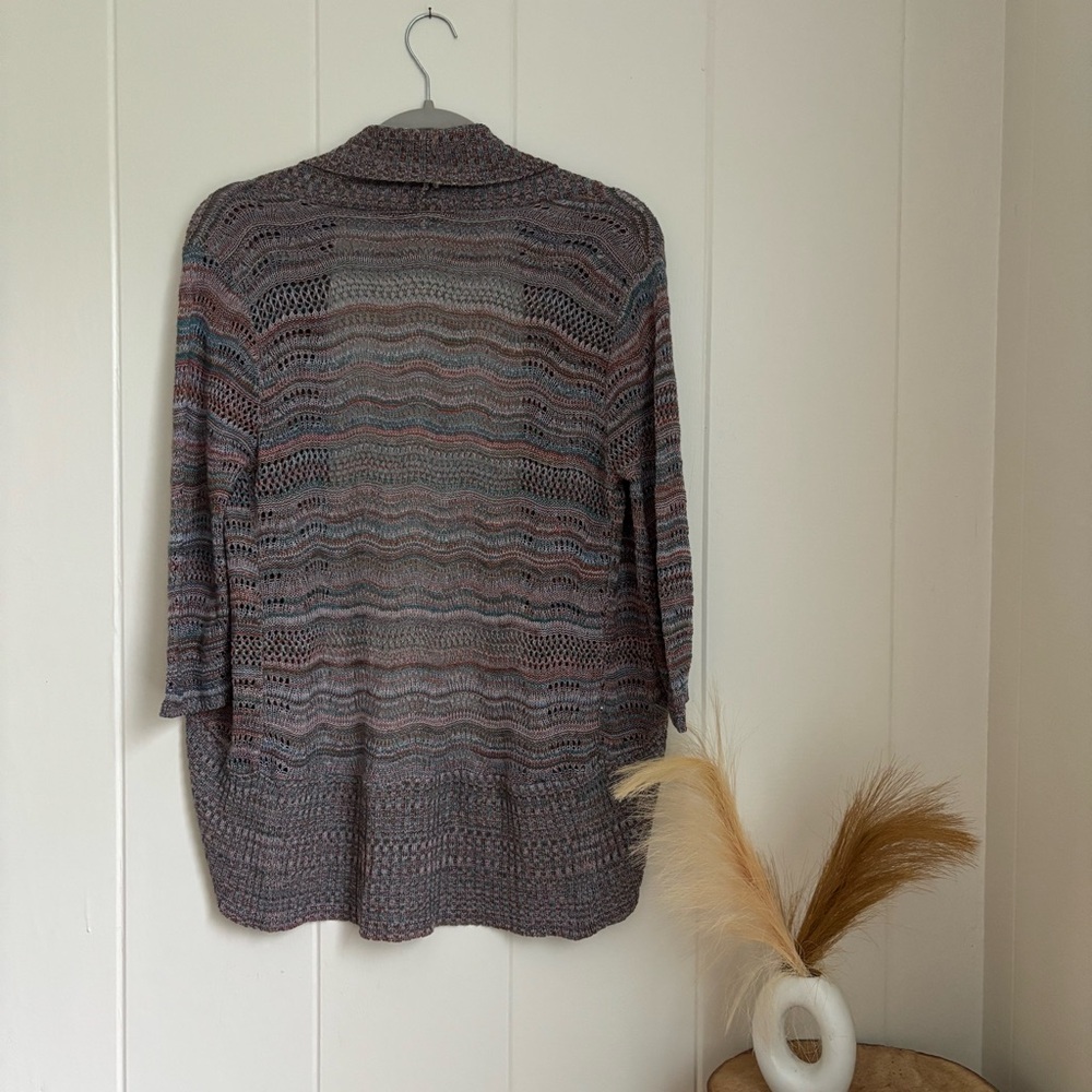 A Knitch Above Earthy Tones Open Cardigan - Picture 7 of 7